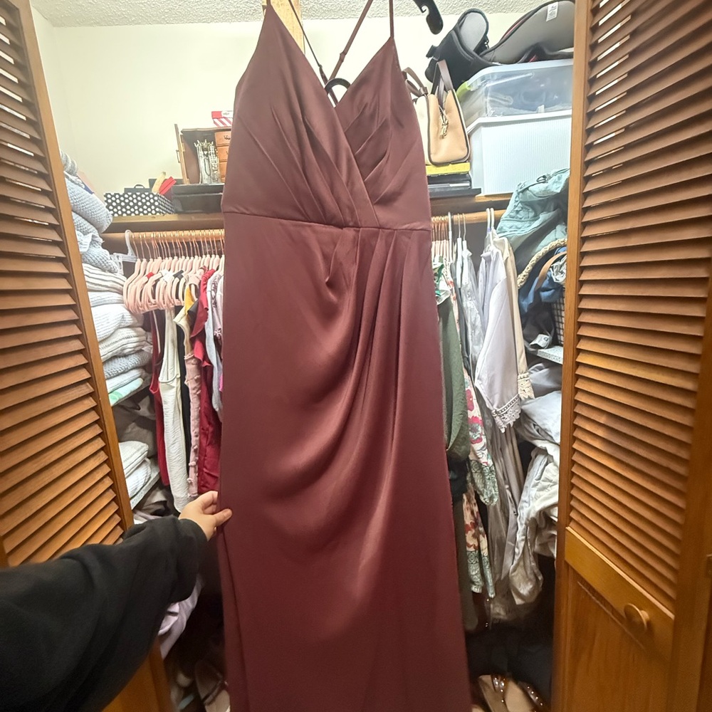 David's Bridal Wine Maxi Dress